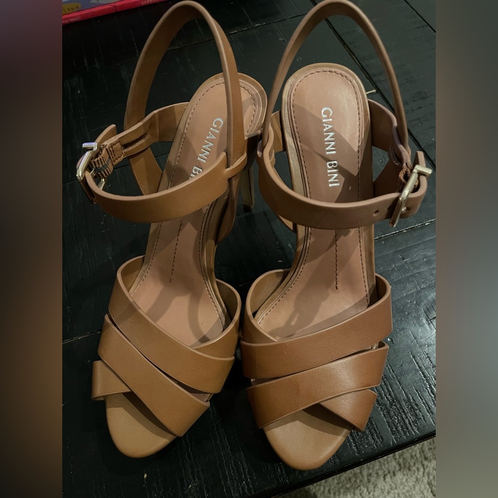 Gianni Bini Brown Strappy Heels